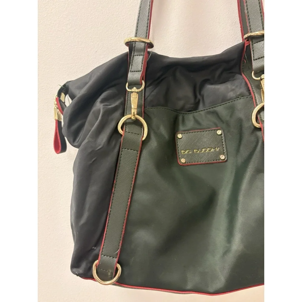 Big Buddha Forest Green Luke Convertible Shoulder Bag Tote Satchel Nice!